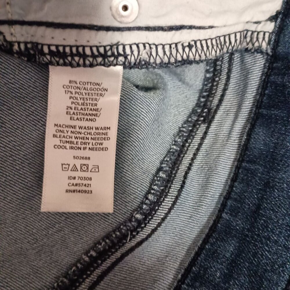 LOFT High Rise Skinny Jeans Size 12 Modern Fit 3 Button Hem Dark Wash - Picture 3 of 9